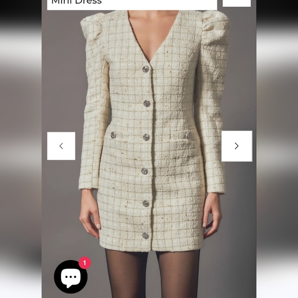 Endless Rose NWT Elegant Cream Tweed Dress MSRP $380 - Picture 3 of 14